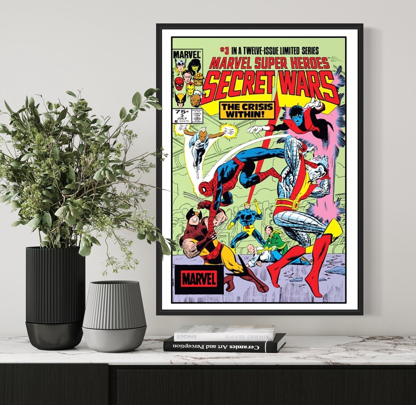 Set of 3 Secret Wars Comic Covers, Edition 1, 2 & 3