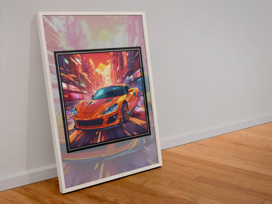 Vibrant Super Car Print - High-Speed Wall Art - Racing Decor, Wall Art, Home Decor, Car Art