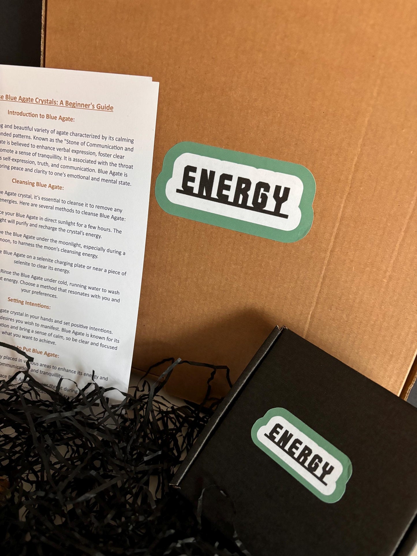 Energy Gift Set - Crystals, Affirmation Cards & Beginner's Guide | Boost Motivation, Positivity and Focus, One of a Kind Gift Set