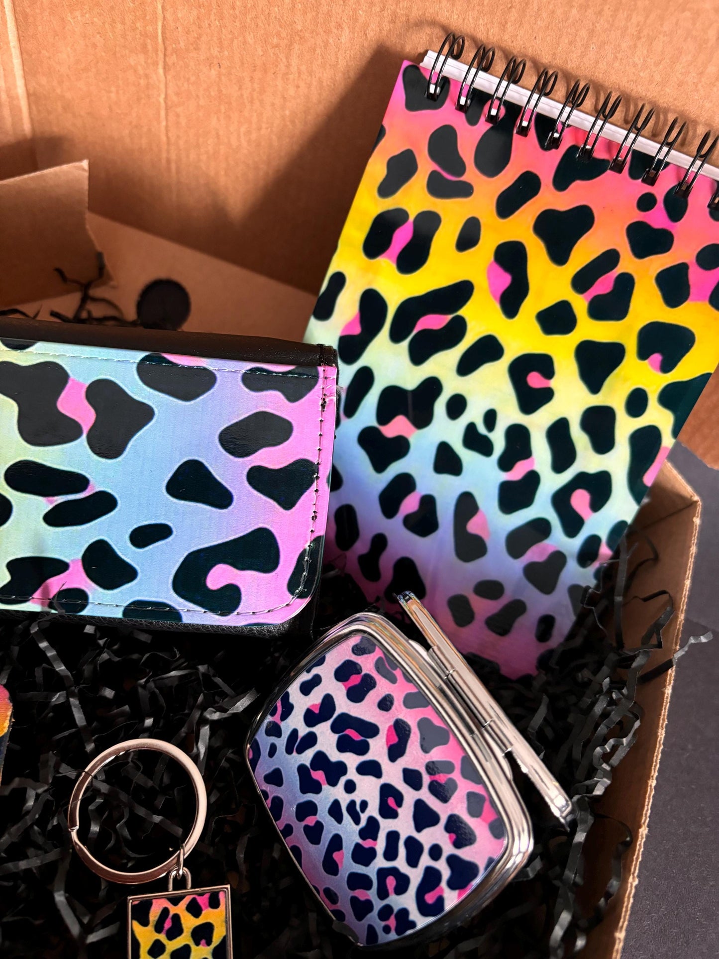 Bright and Colourful Leopard Print Glasses Case