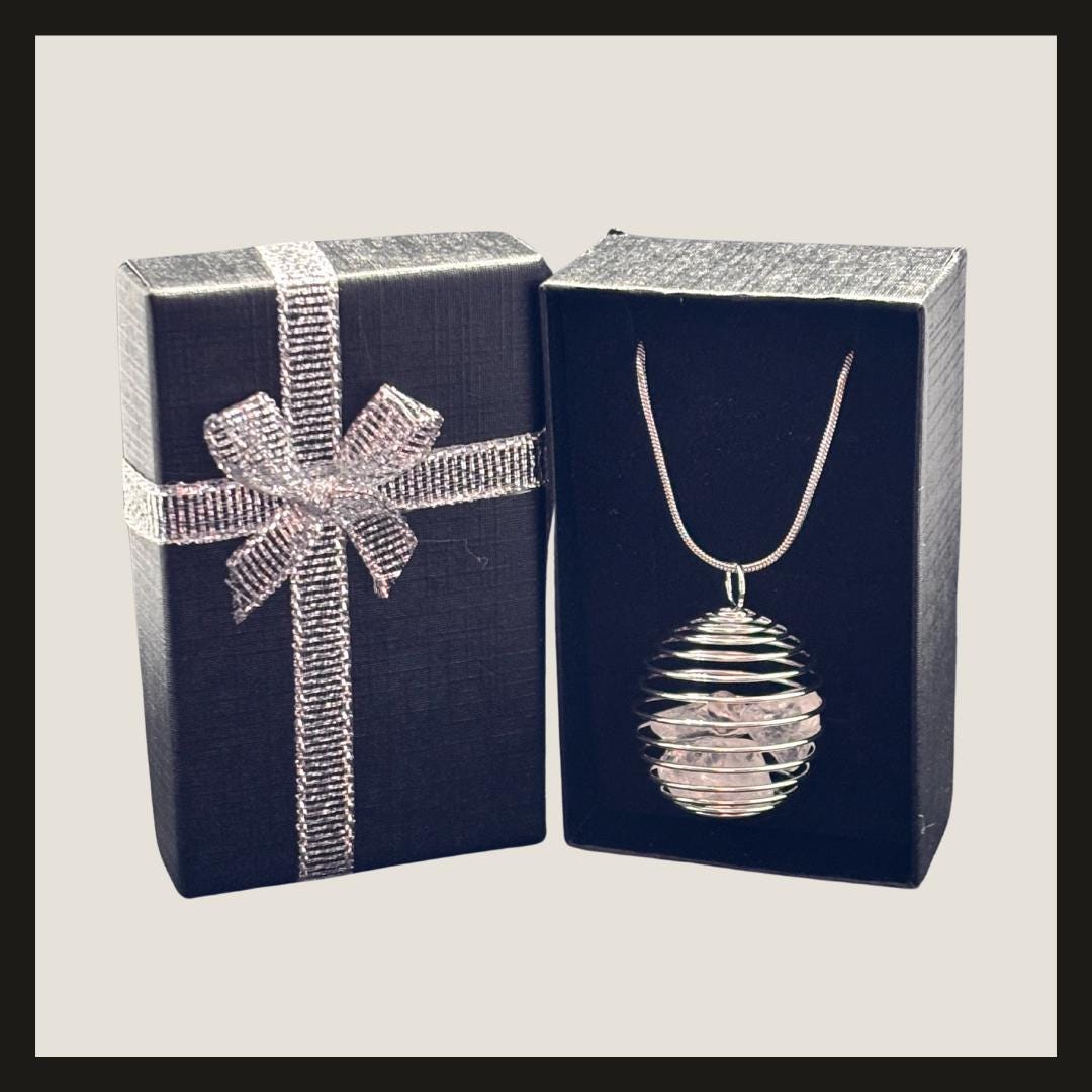 Clear Quartz Spiral Cage Necklace