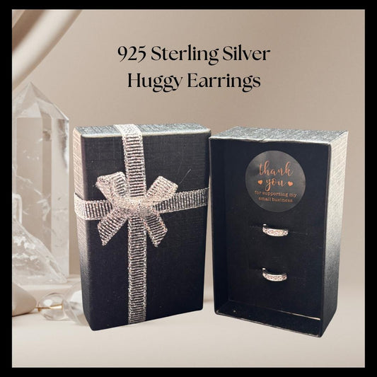925 Sterling Silver Huggy Hoop Earrings
