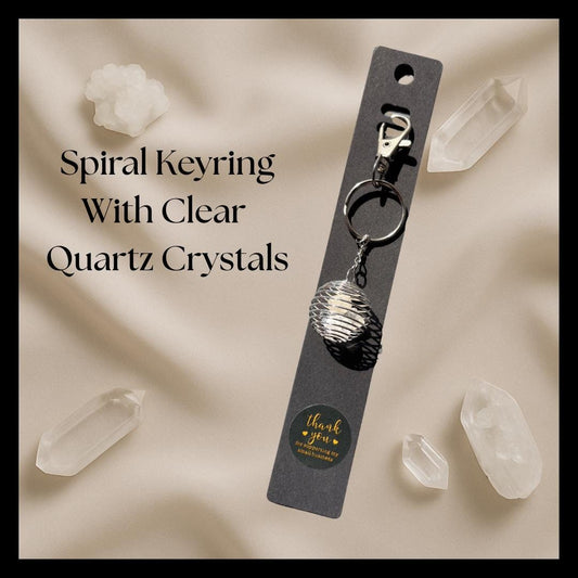 Clear Quartz Crystal Keyring