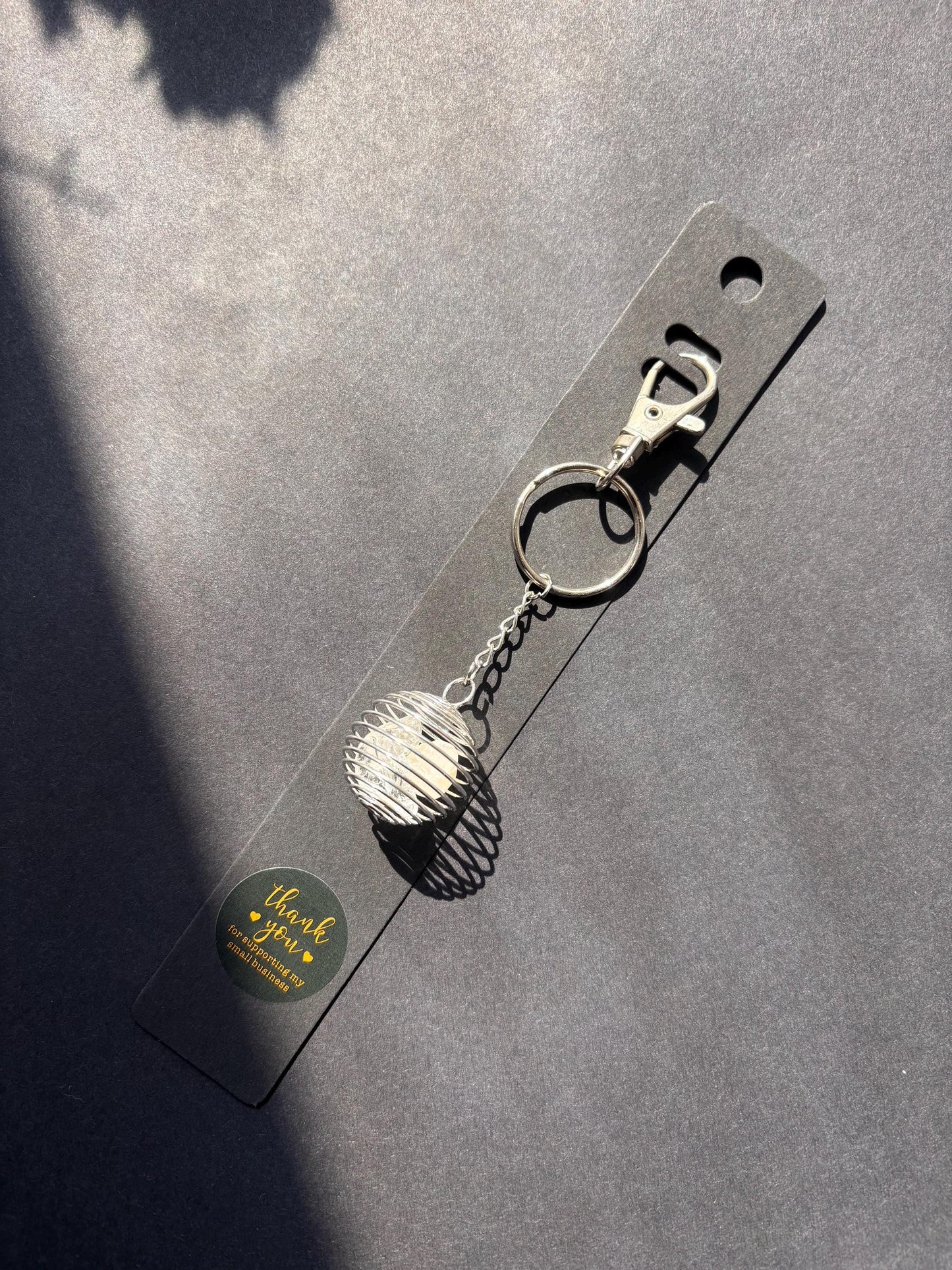 Clear Quartz Crystal Keyring
