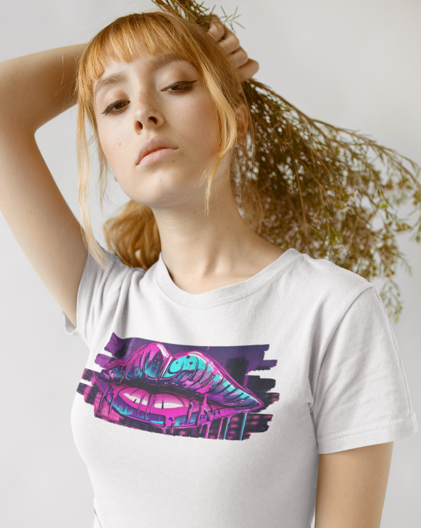 Add a splash of urban flair to your wardrobe with our women's graffiti lips t-shirt, where bold design meets unbeatable comfort. Available in a range of sizes, this tee is a must-have for urban fashionistas and art lovers alike. Step into the world of street art with confidence and make a colourful statement wherever you go. Featuring a dynamic graffiti-inspired design of luscious lips, this tee is a standout piece for those who love to make a statement.