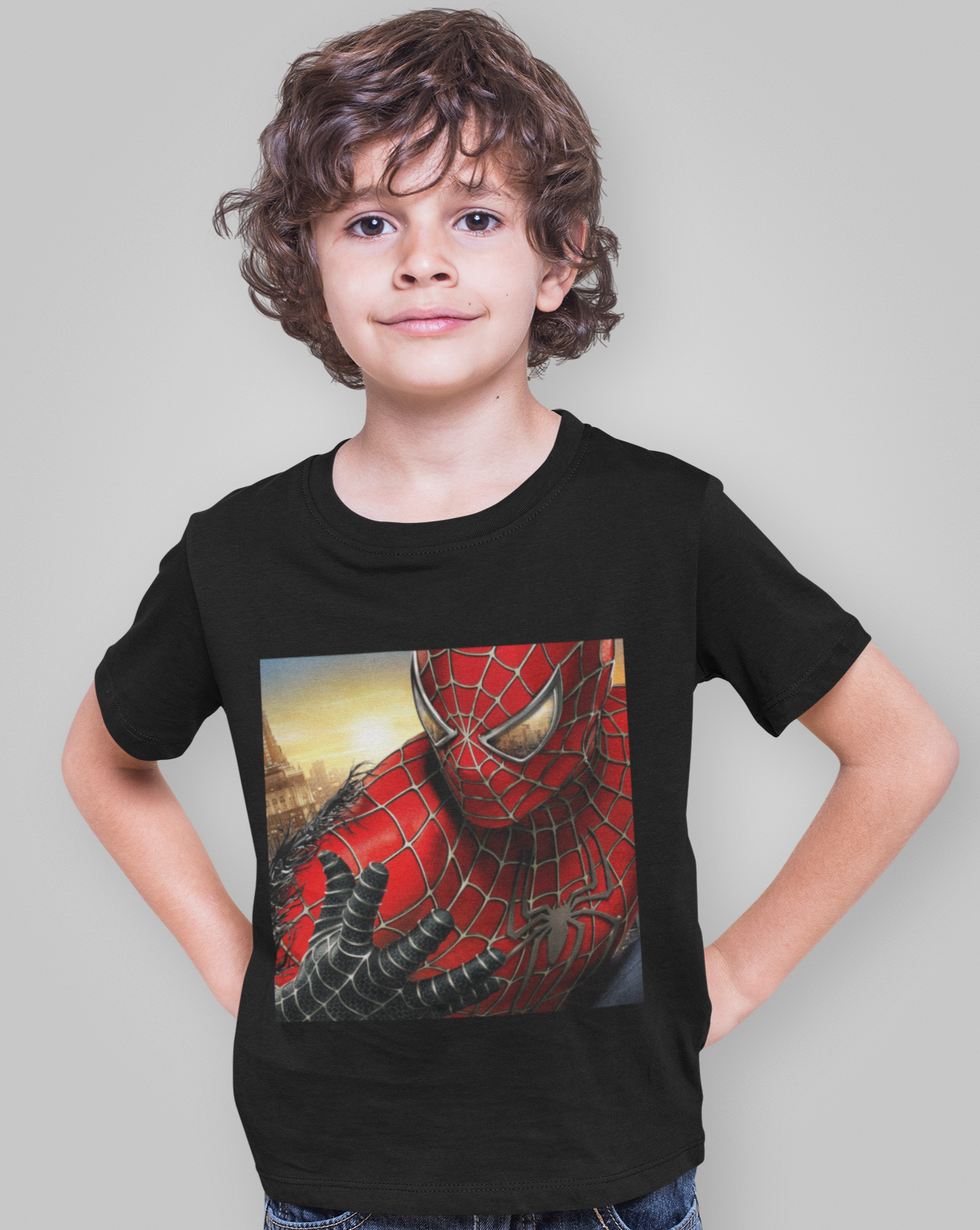 Dive into the world of Spider-Man with our kids brush print t-shirt, a dynamic blend of superhero style and unbeatable comfort. Crafted for ultimate comfort, this unisex soft-style t-shirt redefines casual wear. Made from luxuriously soft materials, the tee boasts 100% ring-spun cotton for solid colours, providing a blend of comfort and durability. 