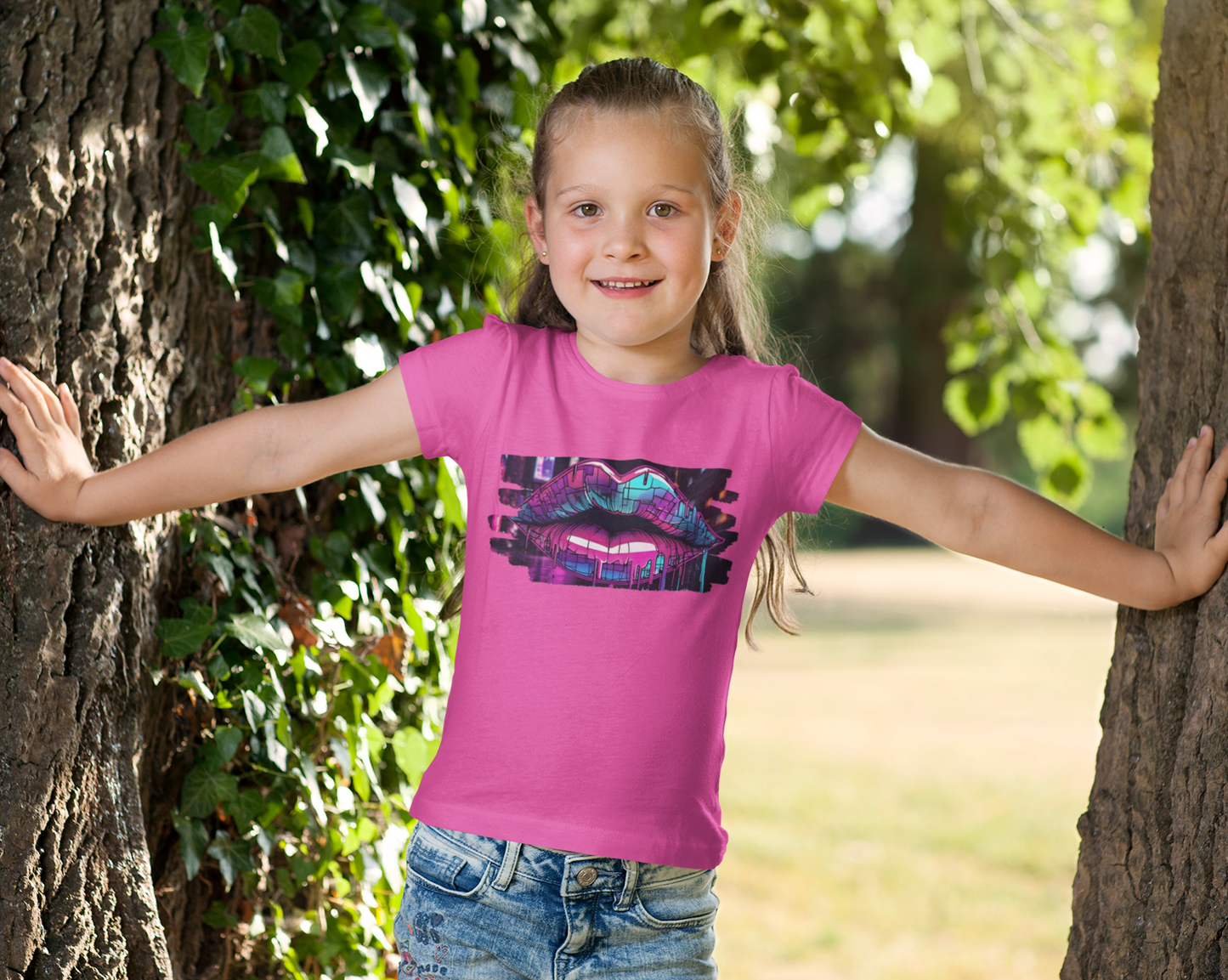 Add a splash of urban flair to your kids wardrobe with our unisex graffiti lips t-shirt, where bold design meets unbeatable comfort. Available in a range of sizes, this tee is a must-have for urban fashionistas and art lovers alike. Step into the world of street art with confidence and make a colourful statement wherever they go. Featuring a dynamic graffiti-inspired design of luscious lips, this tee is a standout piece for those who love to make a statement.