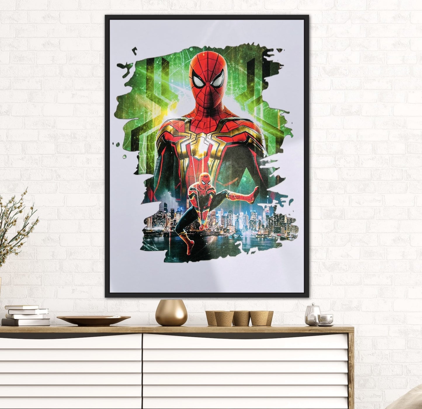 Perfect as a gift for superhero enthusiasts, fans of Spider-Man, or anyone who appreciates captivating artwork, this print is bound to leave a lasting impression. It adds a touch of excitement and superhero charm to any environment, inspiring imagination and invoking a sense of nostalgia.