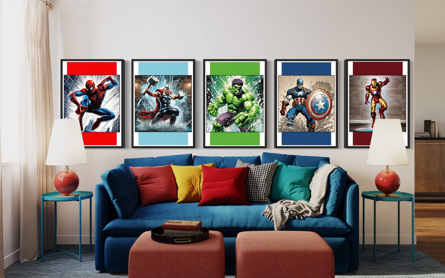 Set of 5 Superhero Prints