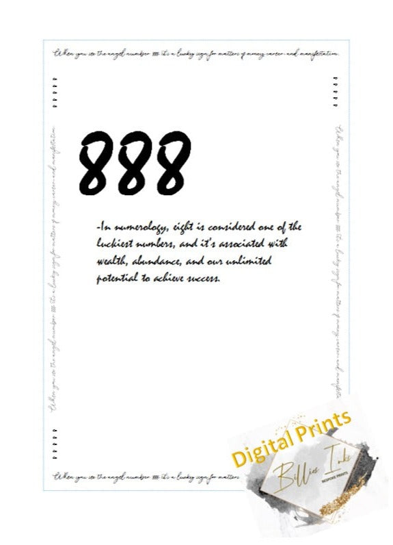 888 Angel Number Digital Download