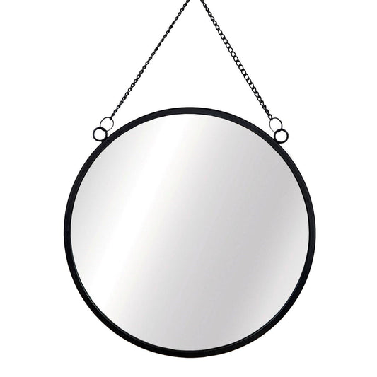 Jet Black Round Mirror