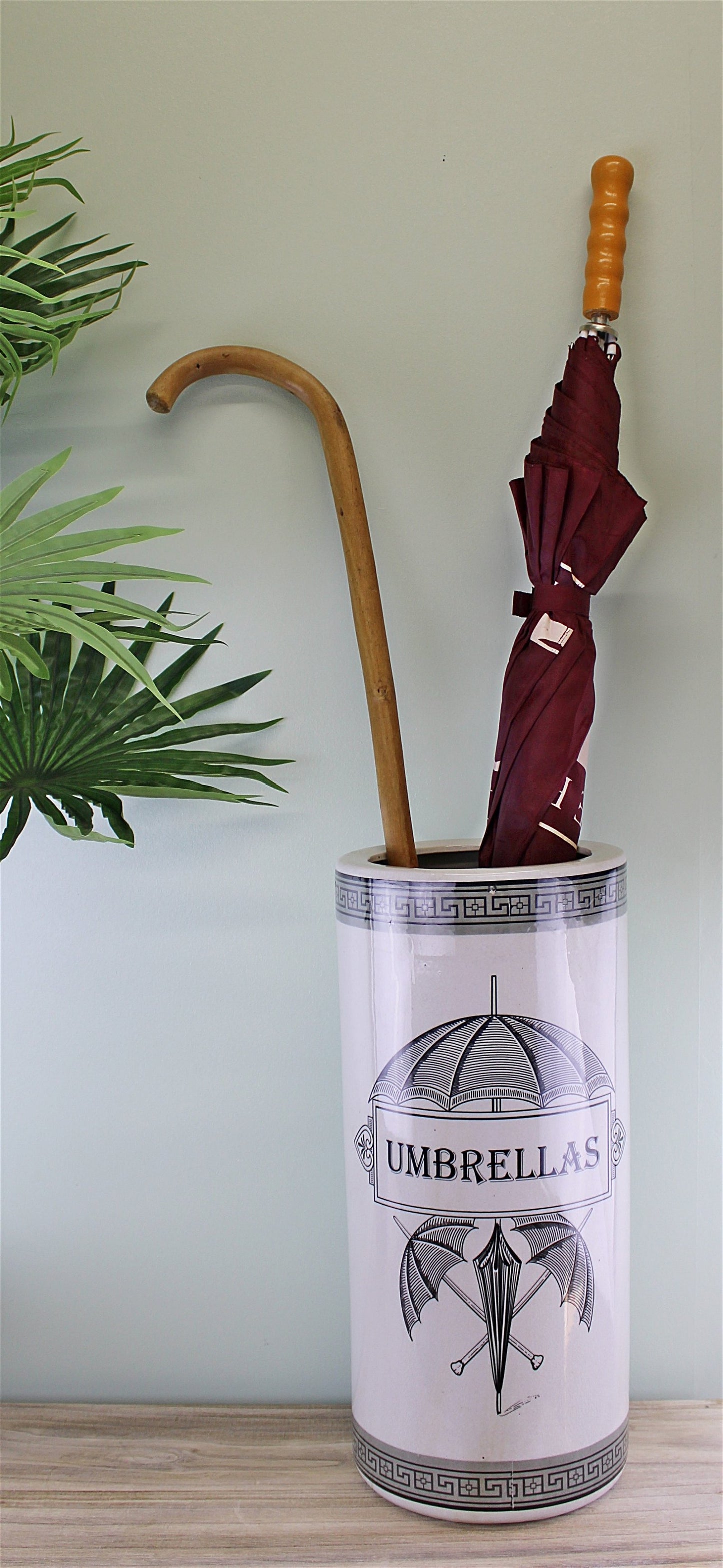 Ceramic Umbrella Stand, Monochrome Umbrella Print