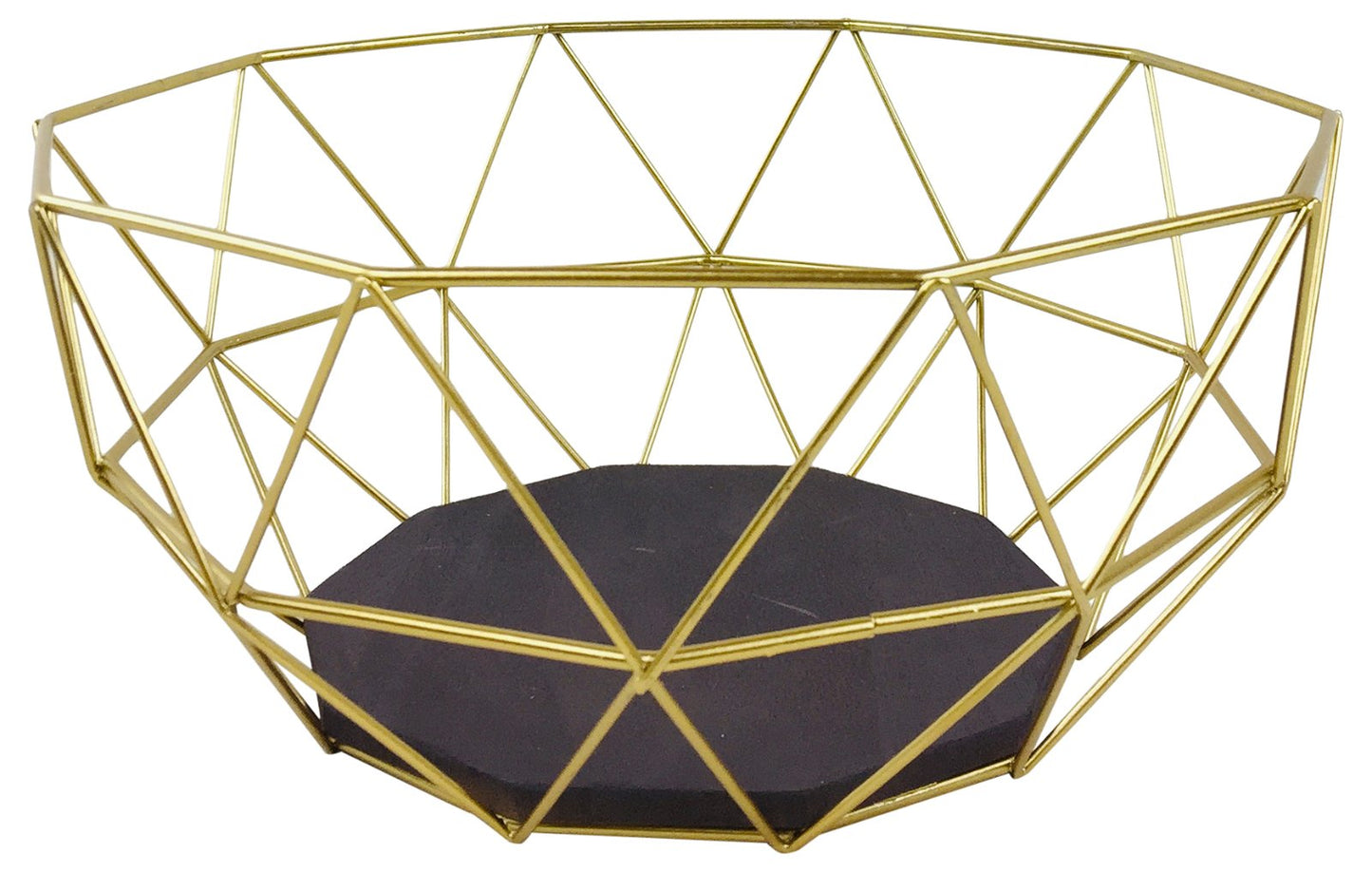 Golden Geometric Style Wire Bowl