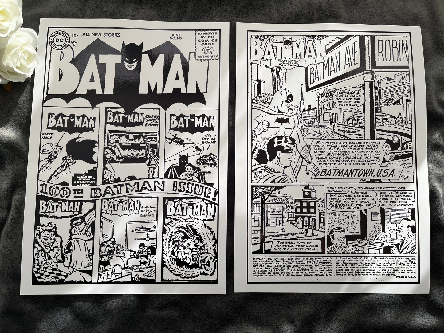 Set of 2 Batman Comic Cover & Comic Strip Foil Prints