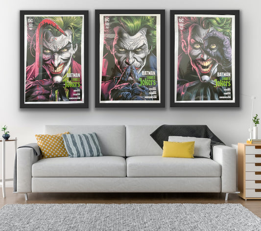 Set of 3 Joker Prints, Batman Three Jokers Edition Comic Cover Prints