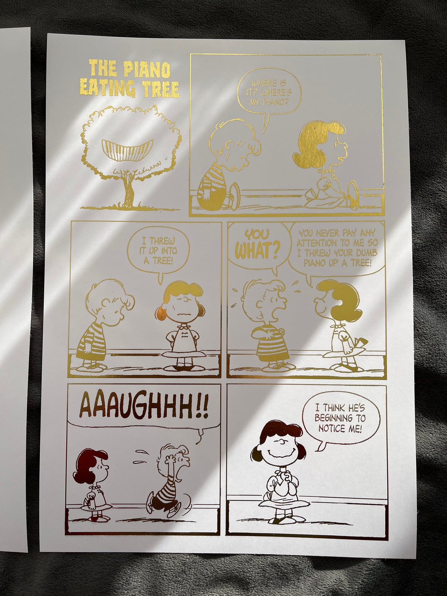 Peanuts Comic Cover & Comic Strip Foil Print, Lucy Van Pelt