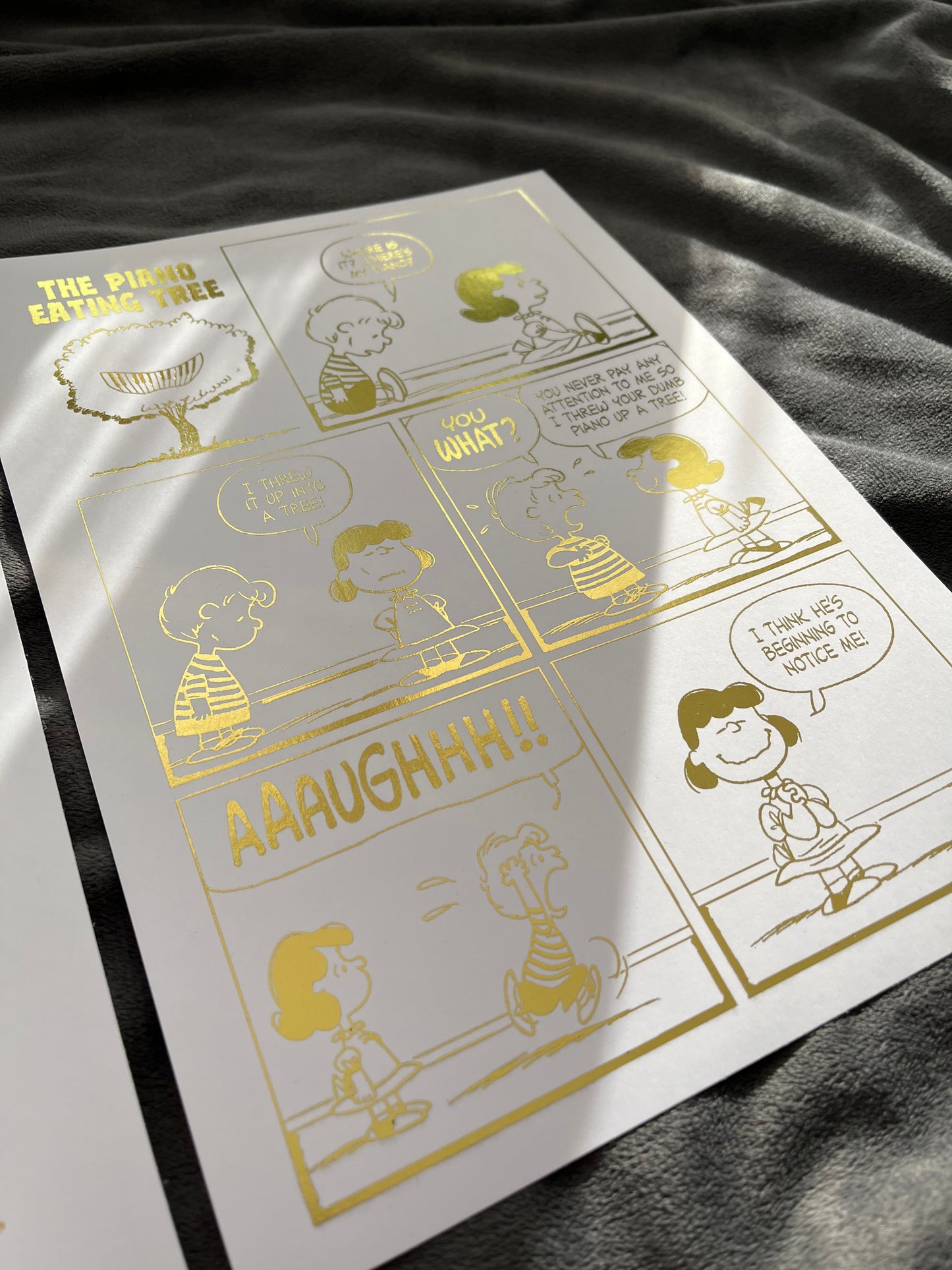 Peanuts Comic Cover & Comic Strip Foil Print, Lucy Van Pelt