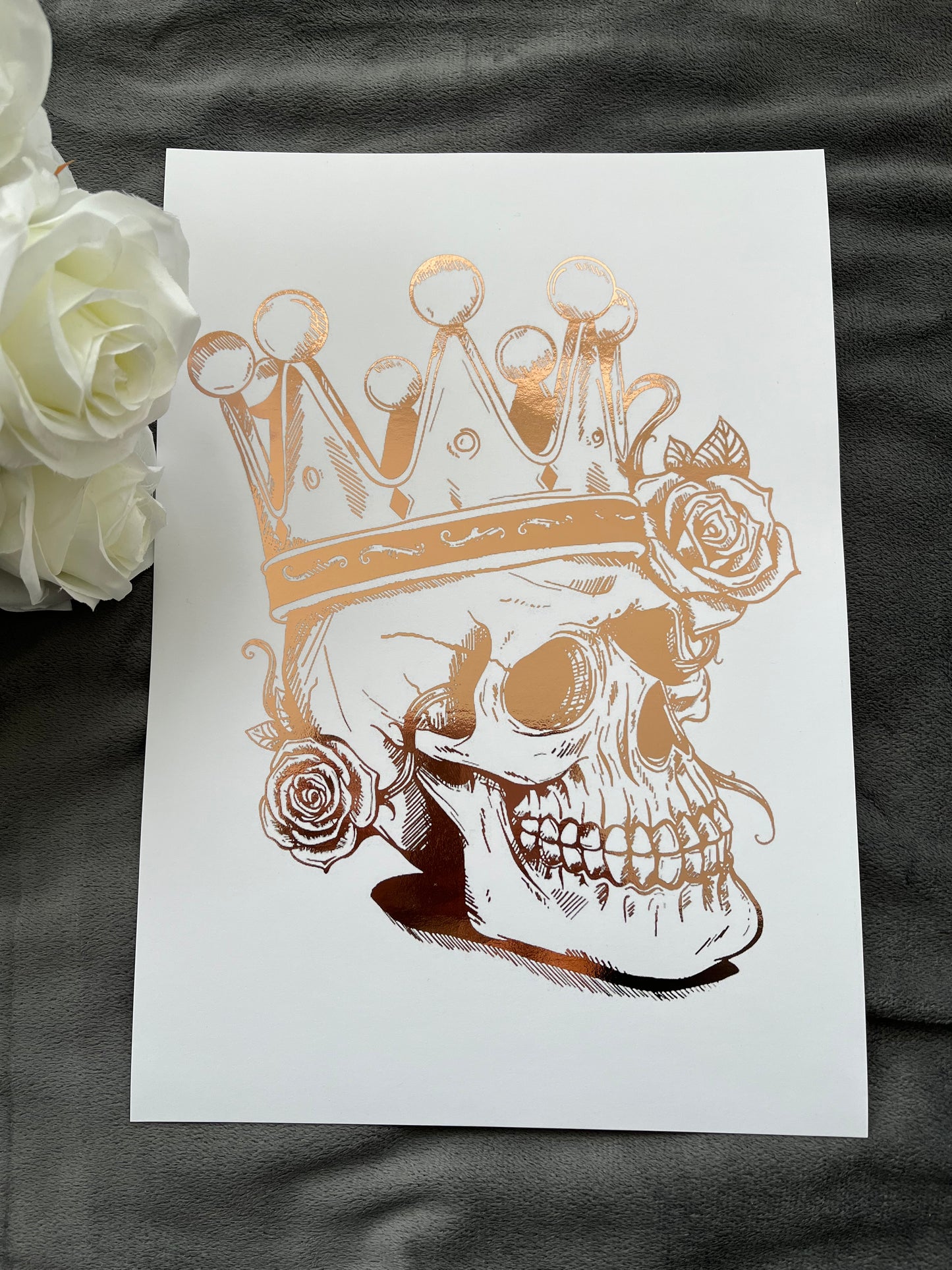 Skull King Foil Print Rose Gold