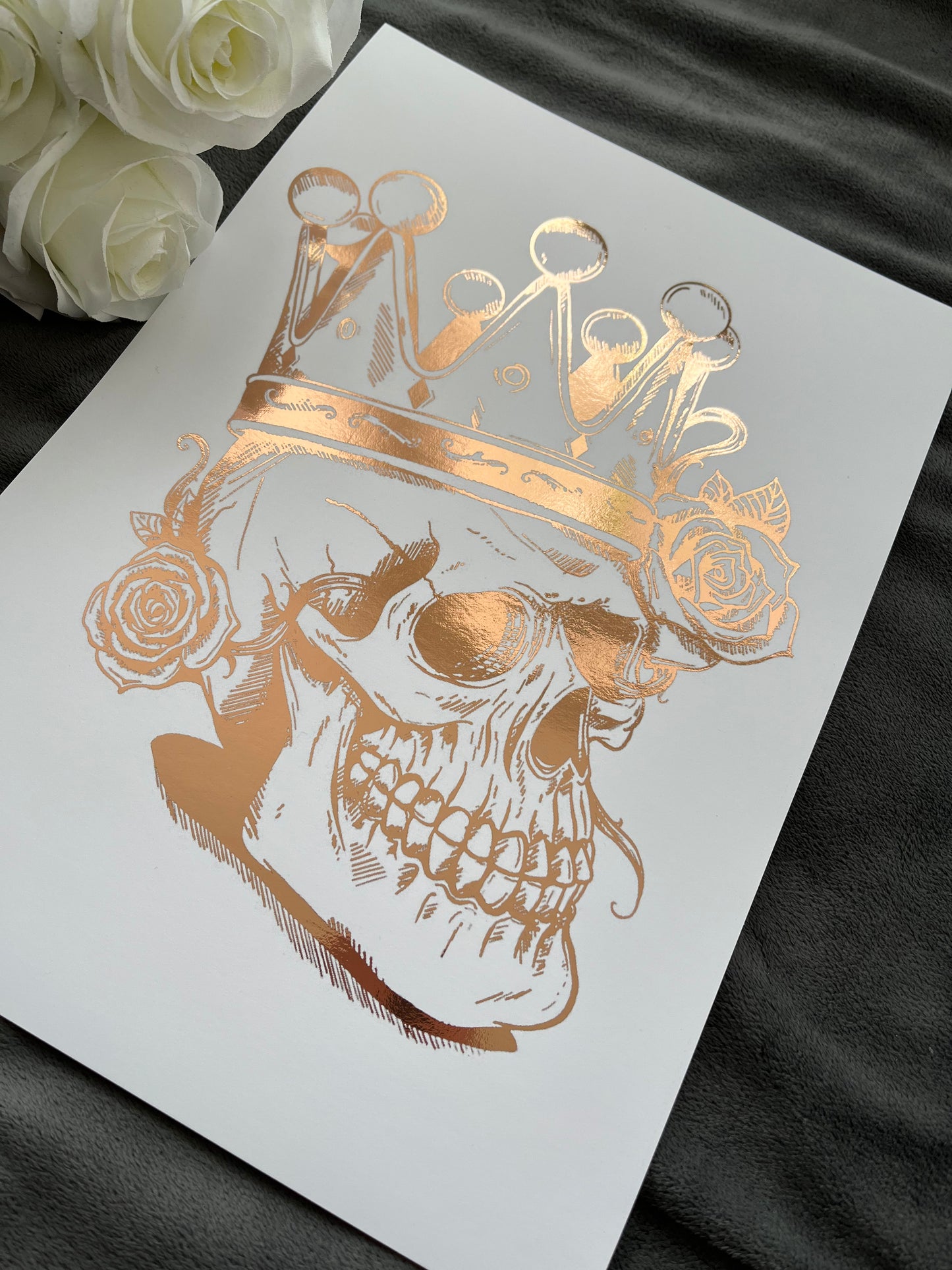 Skull King Foil Print Rose Gold