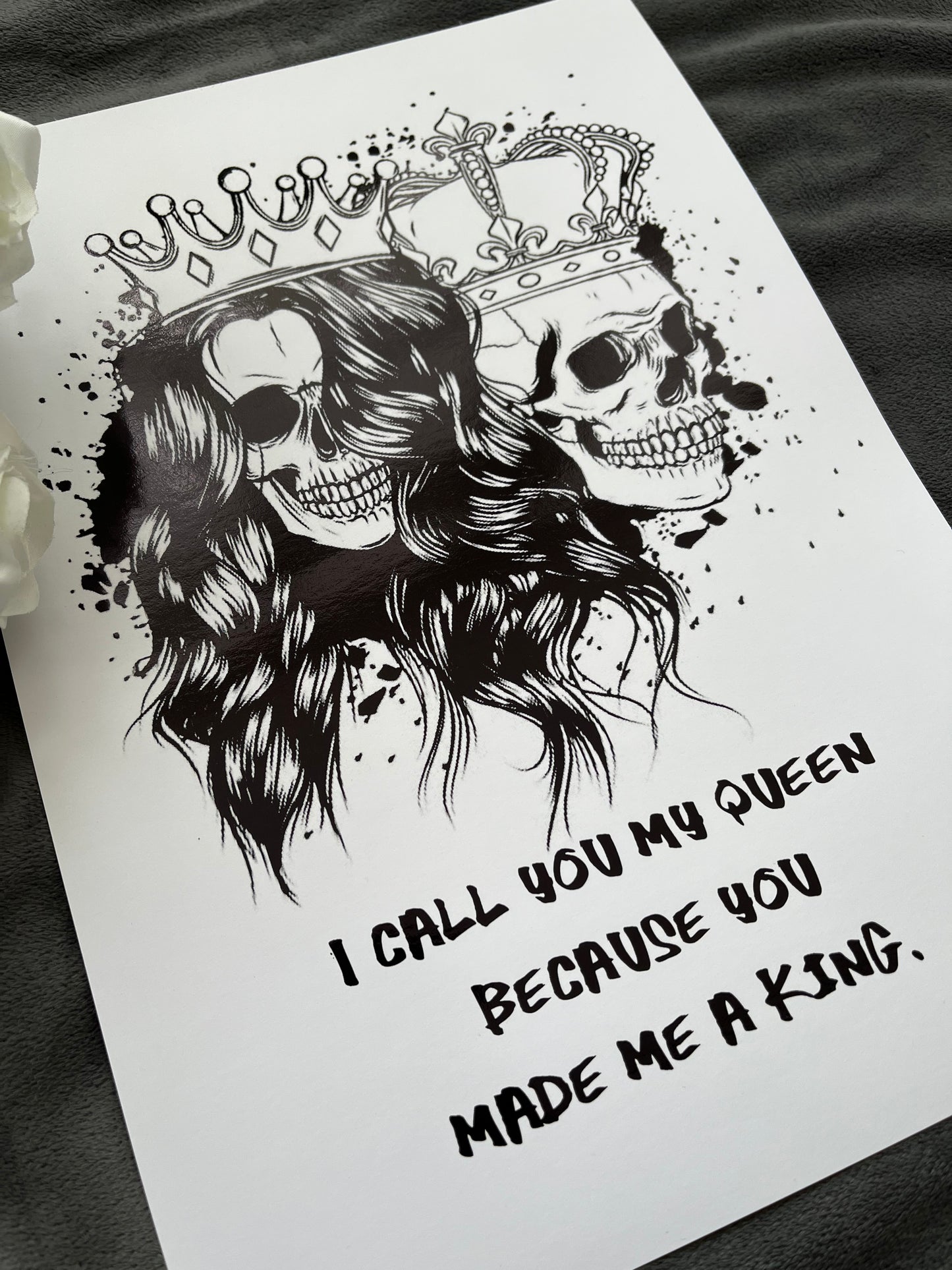 King & Queen Skull Foil Print