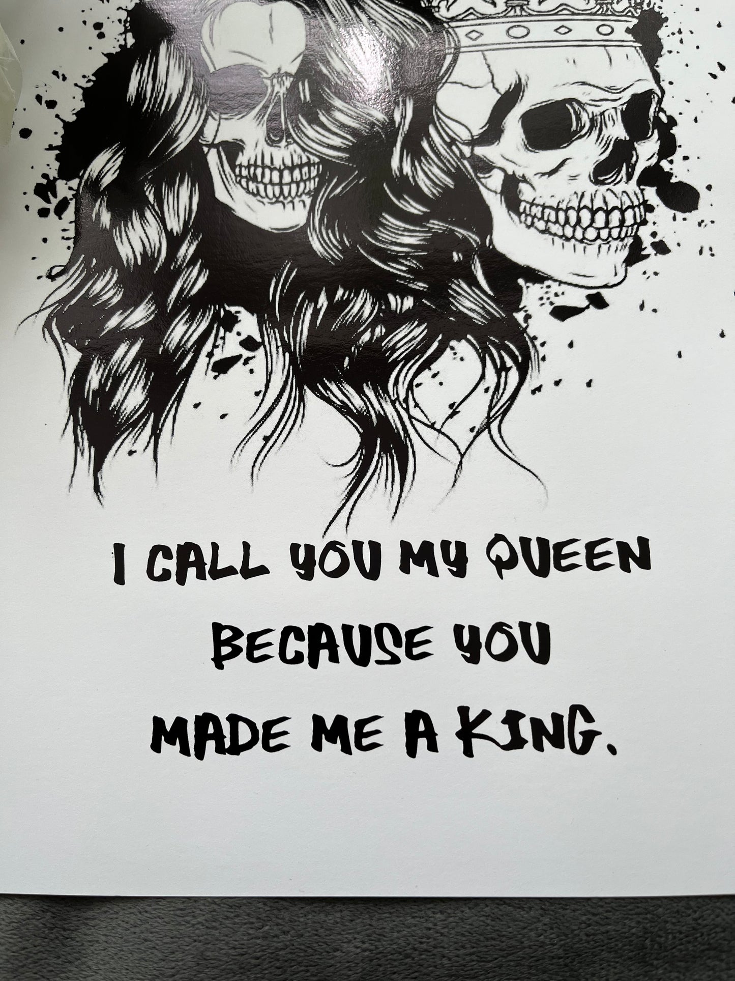 King & Queen Skull Foil Print