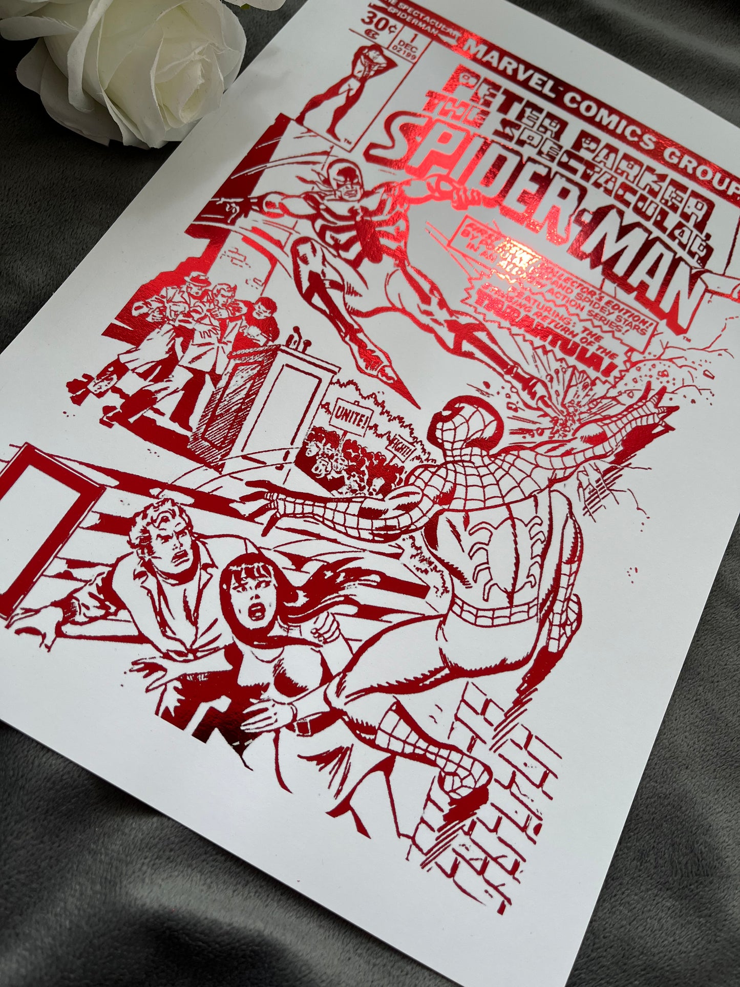 Spider Man Comic Cover Foil Print