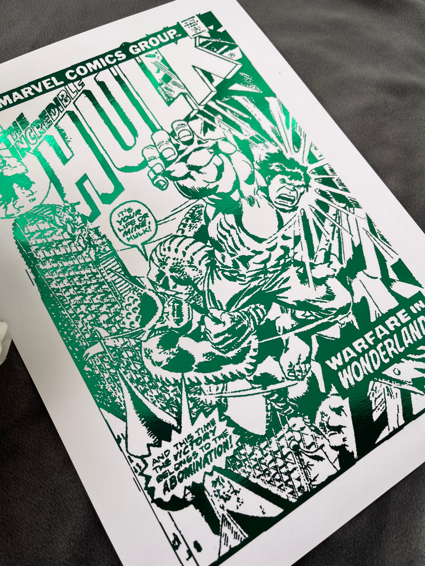 Hulk Comic Cover Foil Print