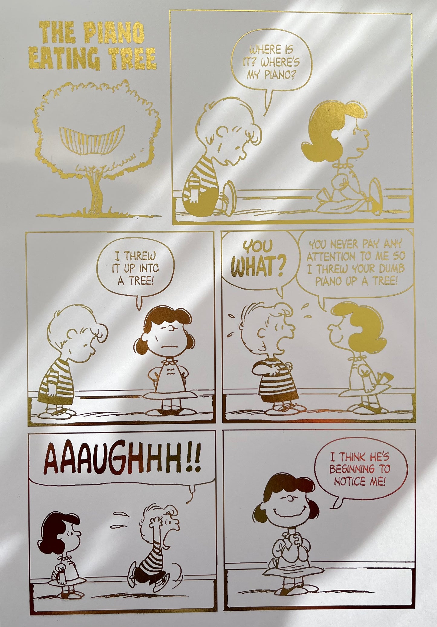 Peanuts Comic Cover & Comic Strip Foil Print, Lucy Van Pelt