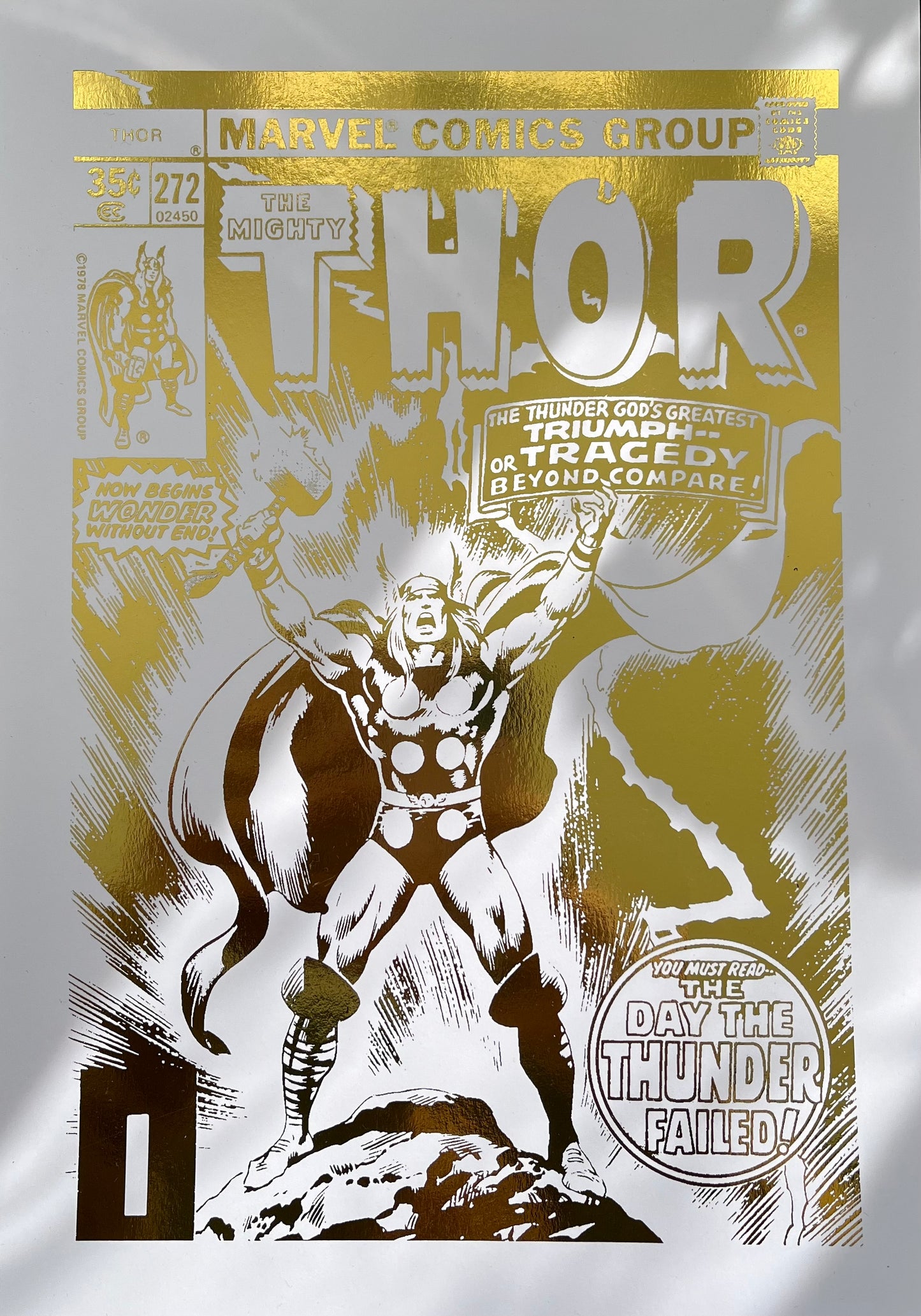 Set of 2 Thor Comic Cover & Comic Strip Foil Prints