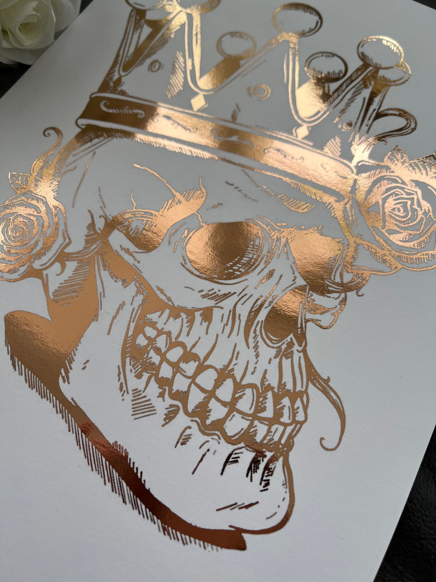 Skull King Foil Print Rose Gold