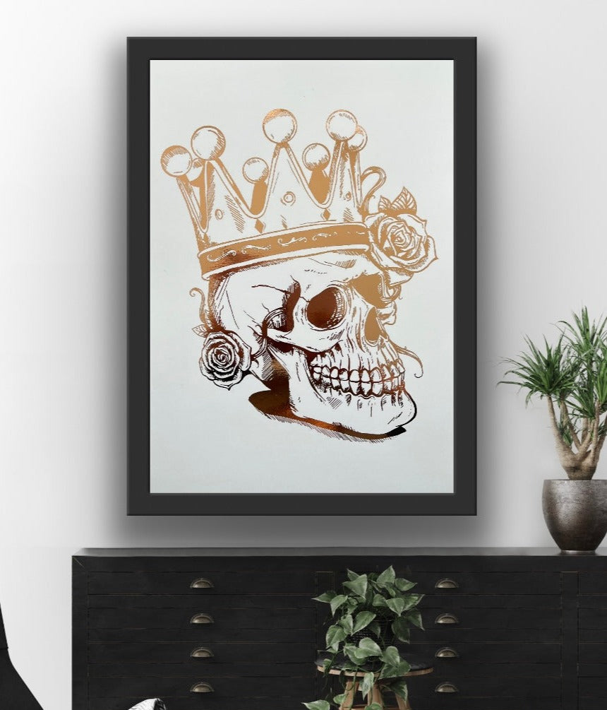 Skull King Foil Print Rose Gold