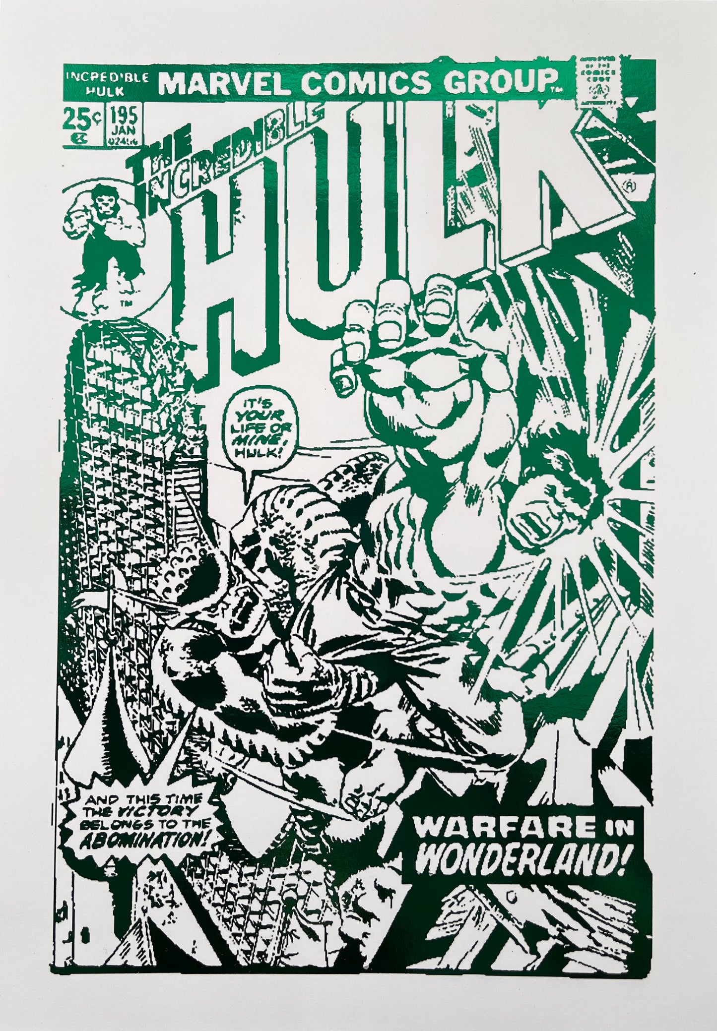 Hulk Comic Cover Foil Print