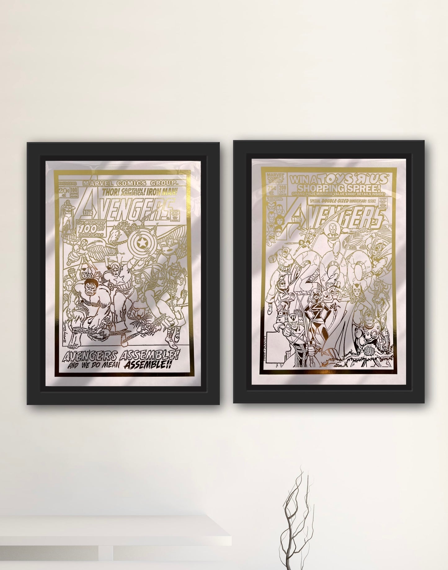 The unique vintage style design and foil printing add an extra level of detail and shine to these already stunning classic comic book covers, making them a must-have for any fan of The Avengers.