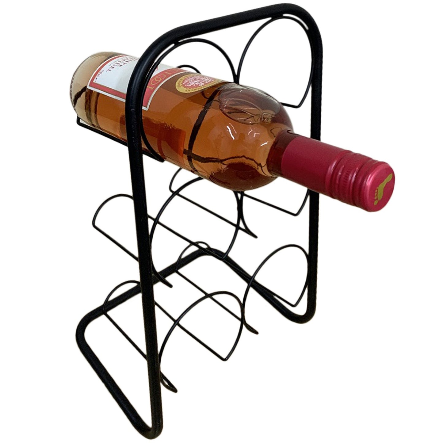 Black Metal Wire 6 Wine Bottle Holder