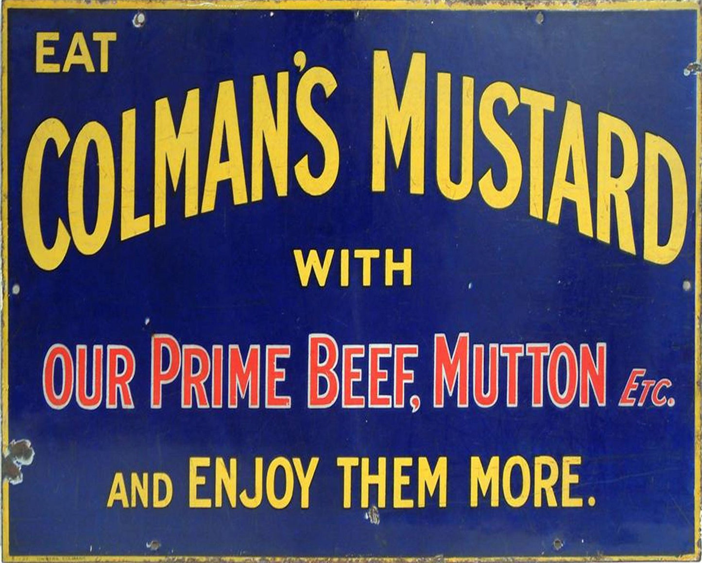 Vintage Metal Sign - Retro Advertising - Colmans Mustard