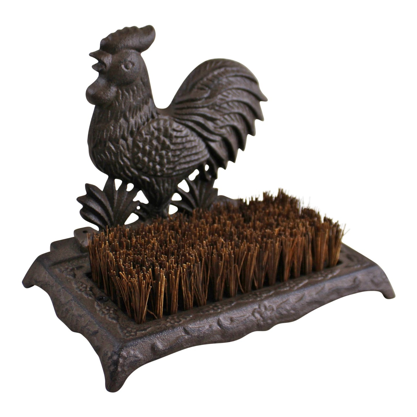 Cast Iron Garden Boot Brush, Cockerel Design