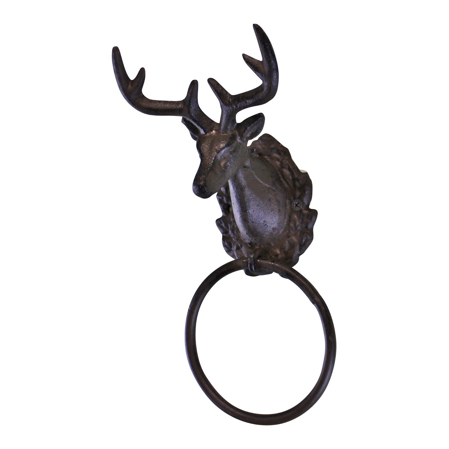 Cast Iron Rustic Towel Ring, Stag Head Design