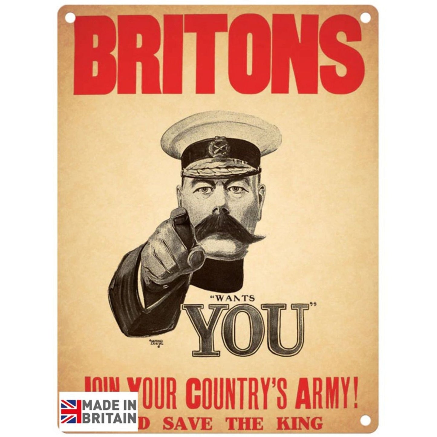 Large Metal Sign 60 x 49.5cm Vintage Retro Britons Got You