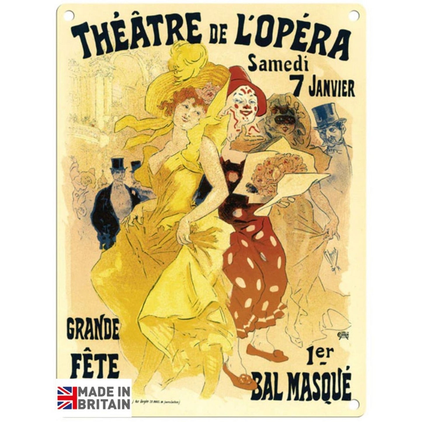 Large Metal Sign 60 x 49.5cm Vintage Retro Theatre De L'opera