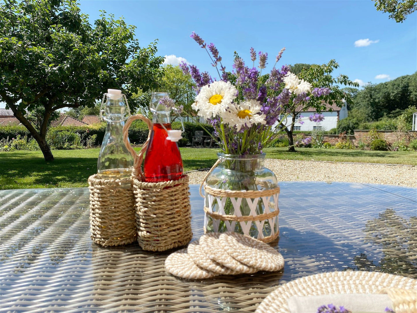 Set of Four Stripey Woven Coasters