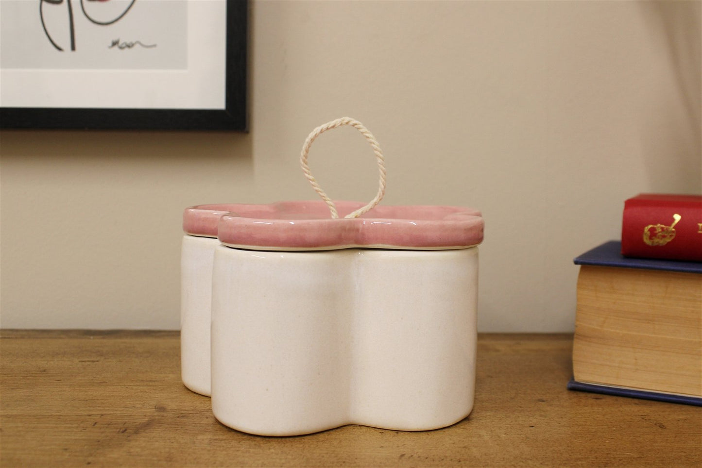 Pink Flower Shape Trinket Box