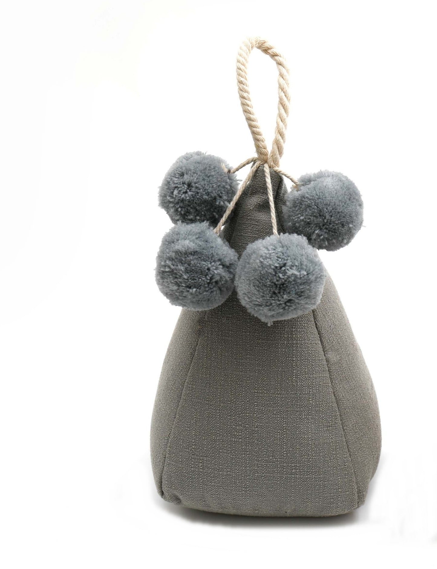 Grey Pompom Doorstop