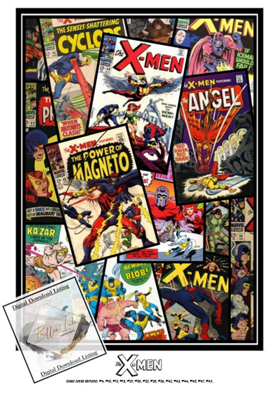 X-Men Comic Cover Collage Digital Download