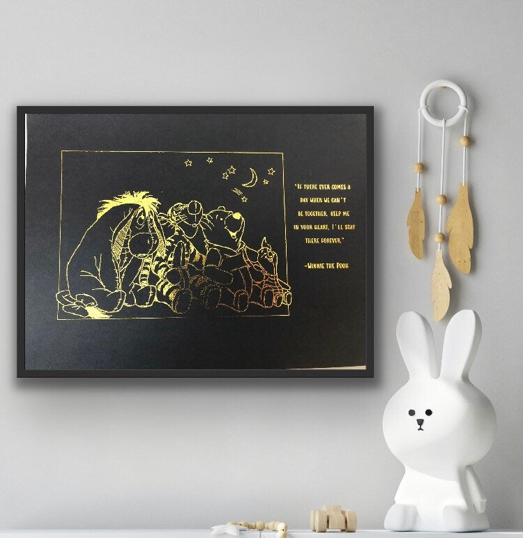 Winnie The Pooh Quote Foil Print