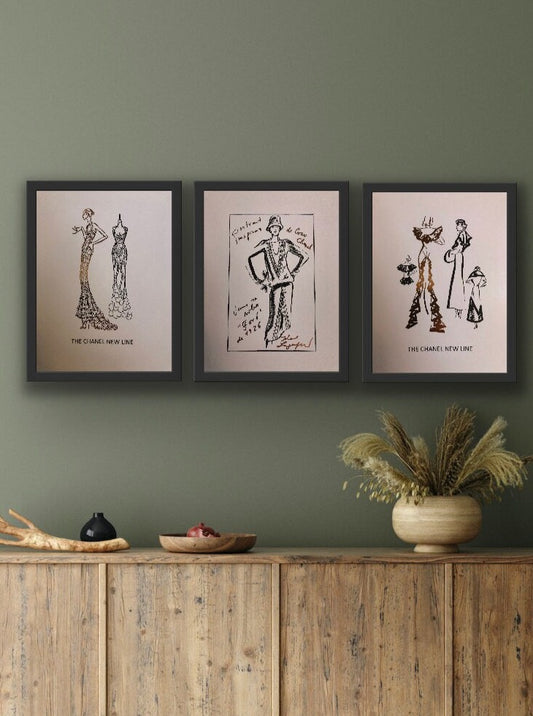 Set of 3 Chanel Foil Prints