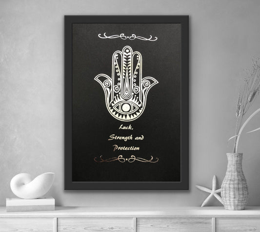 Hamsa Hand Evil Eye Foil Print