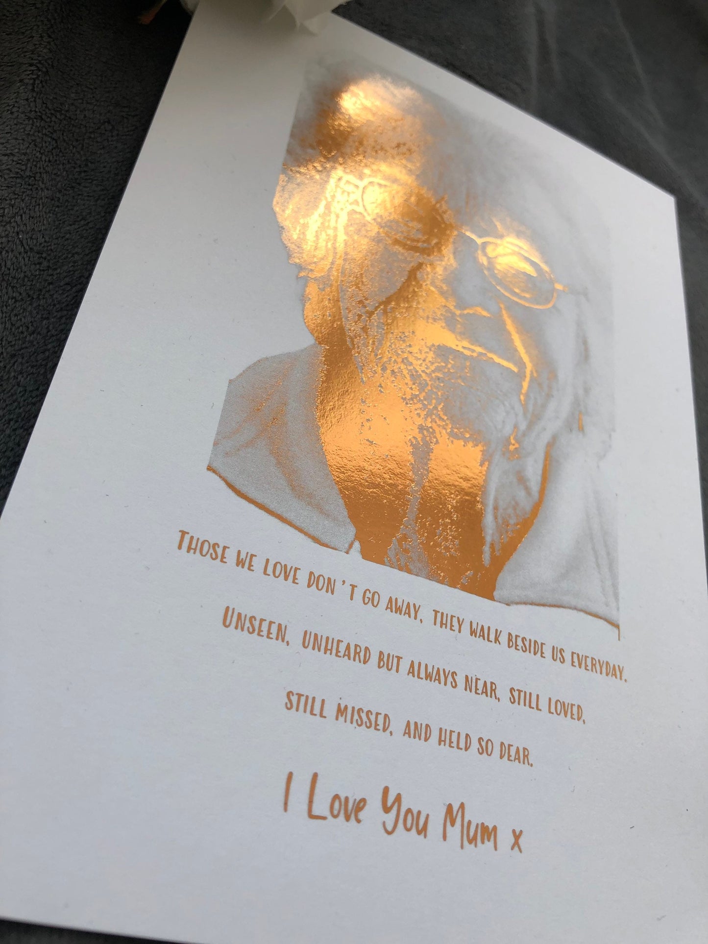 Loss of a Parent, Bereavement Foil Print Rose Gold