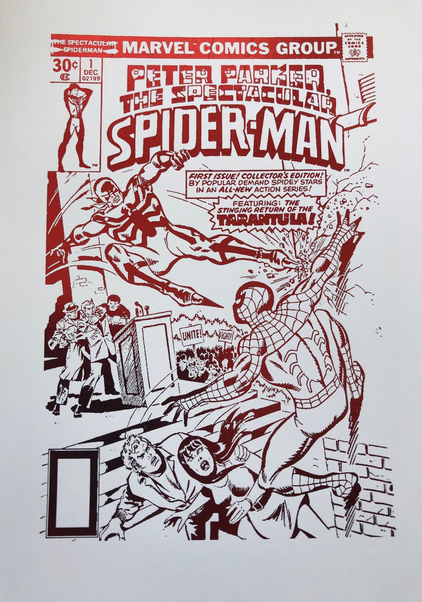 Set of 2 Spider Man Comic Cover & Comic Strip Foil Prints