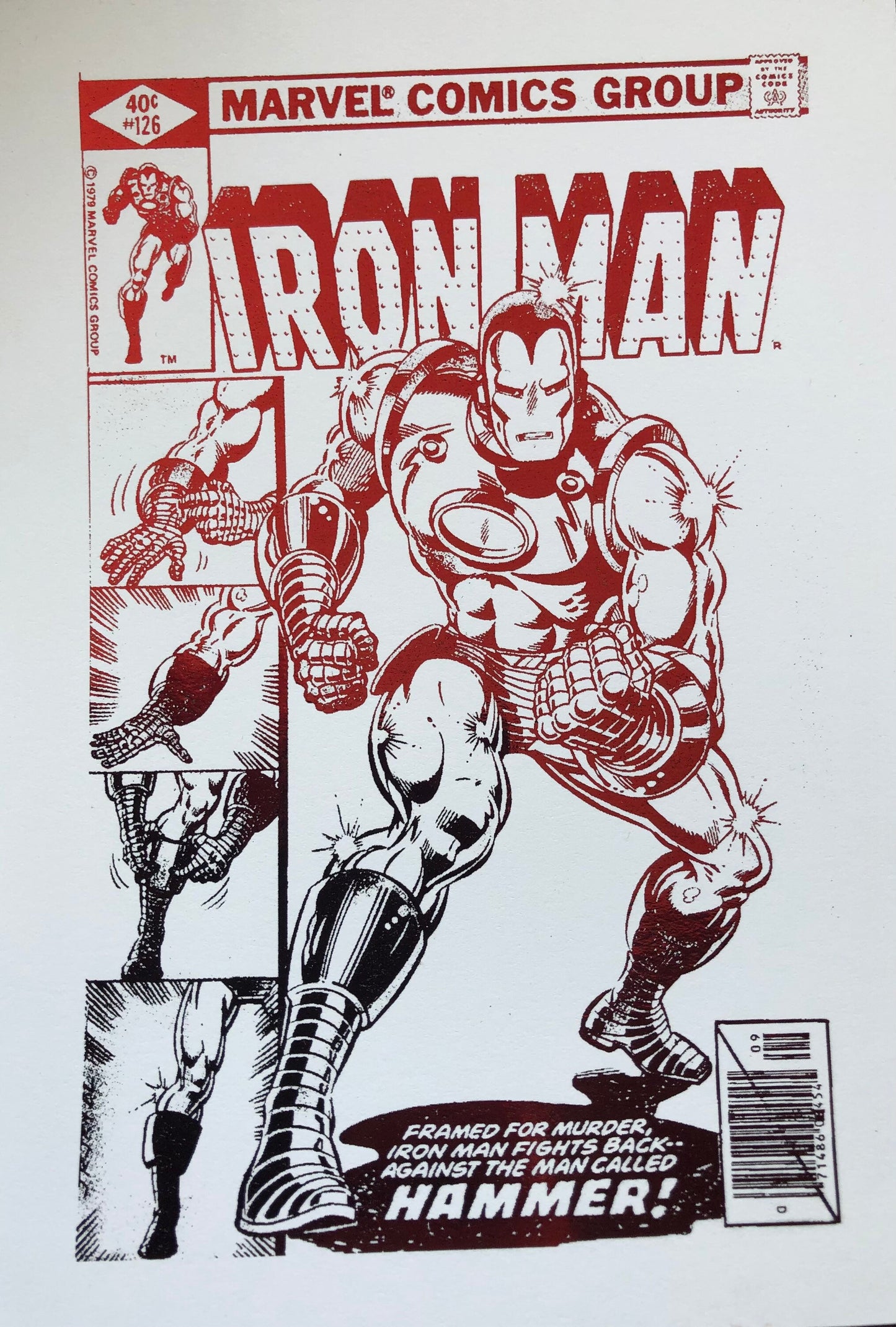 Set of 2 Iron Man Comic Cover & Comic Strip Foil Prints