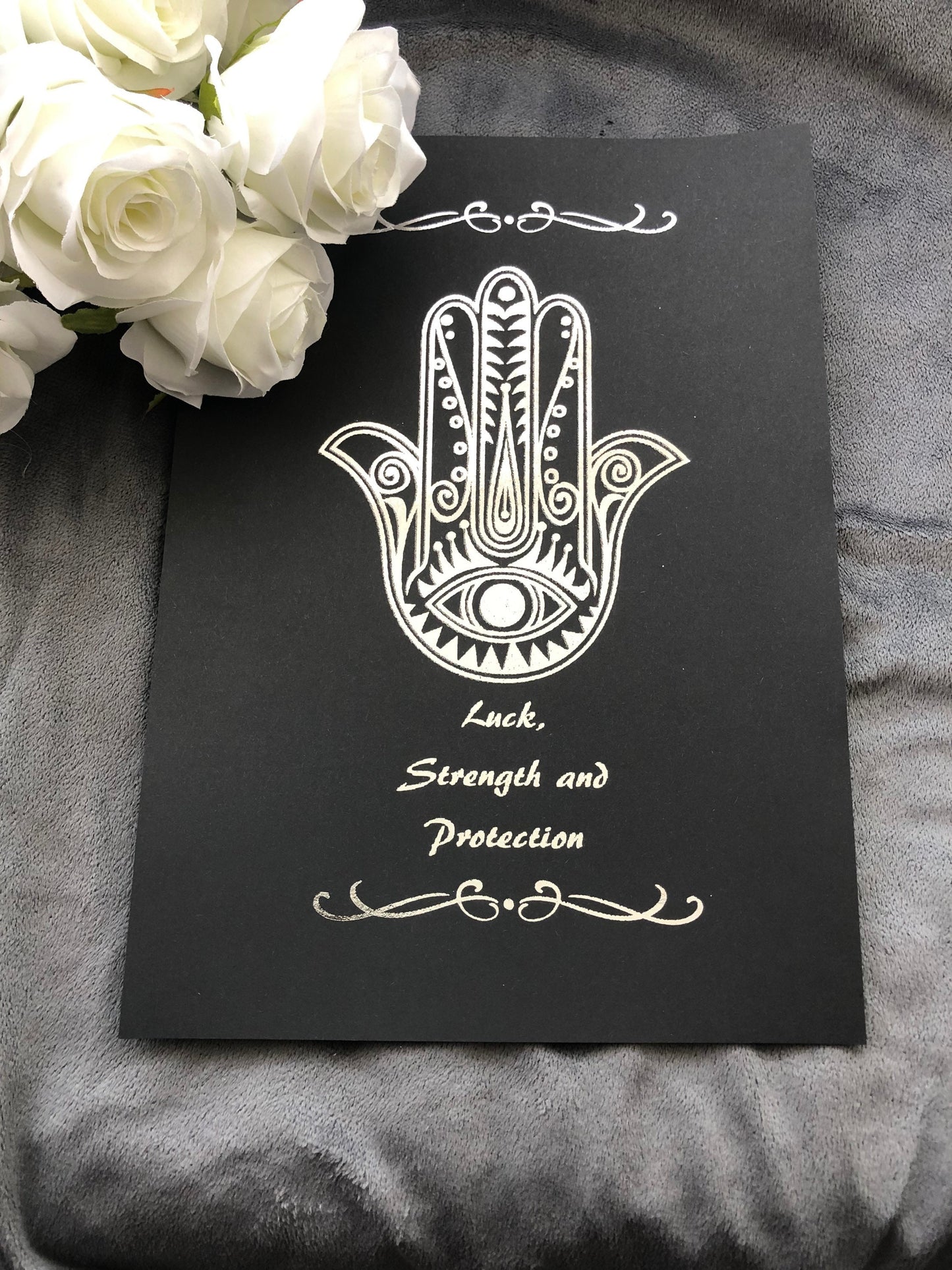 Hamsa Hand Evil Eye Foil Print